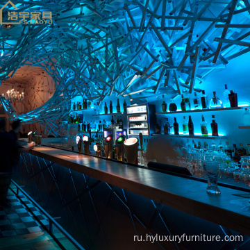 Акриловая коммерческая длинная барная стойка со светодиодным барным столом